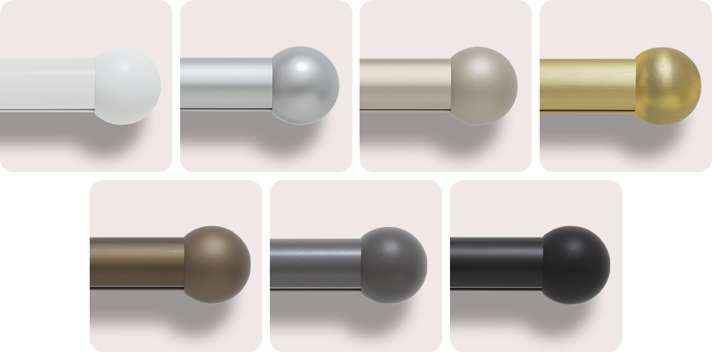 Capital Curtain Pole finial finishes